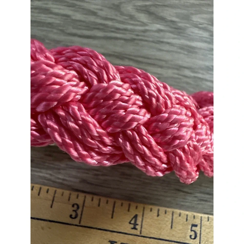 Unbranded Braided Rope Dog Collar Pink 1